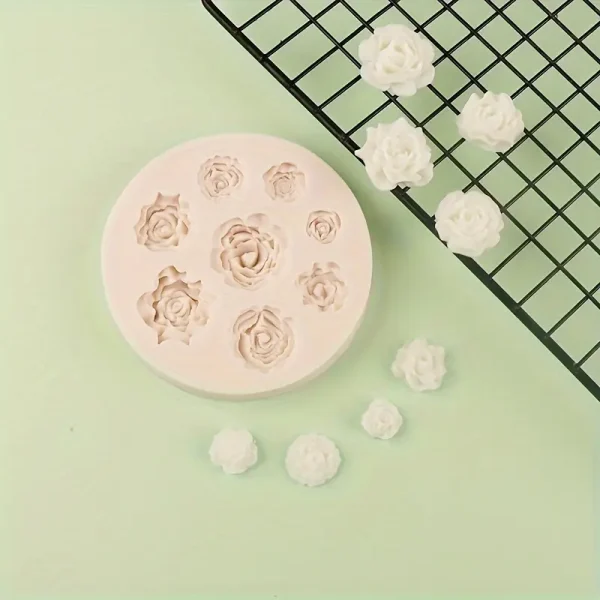 قالب سيليكون على شكل وردة للشوكولاتة وعجينة السكر وتزيين الكيك