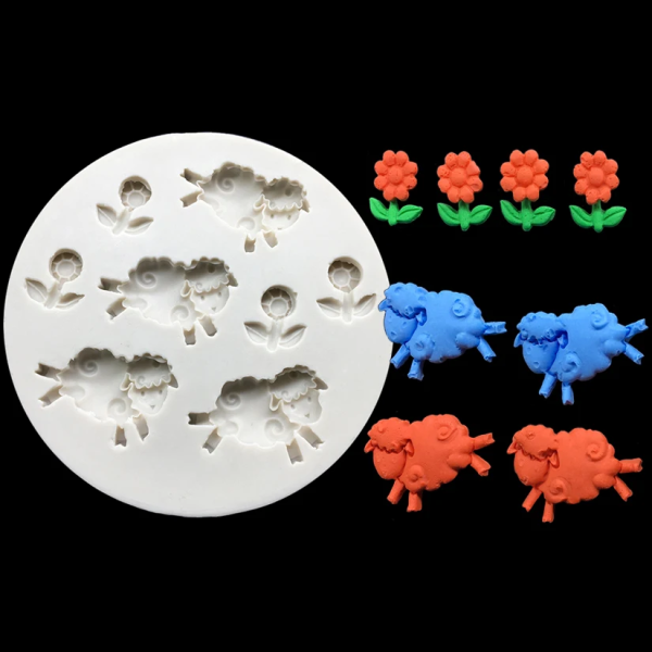 قالب سيليكون على شكل خروف تزين كيك وكب كيك