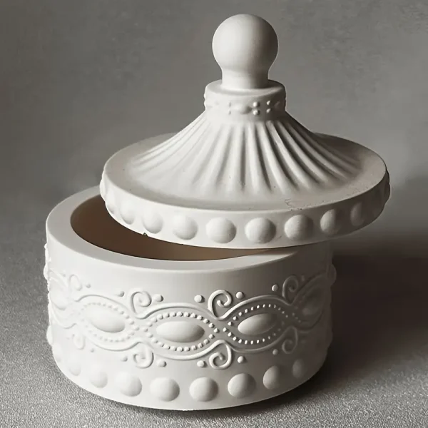 قالب سيليكون مستوحى من الطراز القديم لصناديق التخزين والراتنج والشموع - البوبونيرة المبخرة طراز قديم