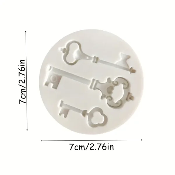 قالب سيليكون مفاتيح بتصميم عتيق على شكل مفتاح تزيين الكعك والكب كيك والشوكولاتة