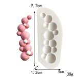 قوالب سيليكون شكل فقاعة بابلز ثلاثية الأبعاد لتزيين الكيك والخبز والبسكويت والفدج والشوكولاتةبتصميم نصف دائرة قوالب يدوية