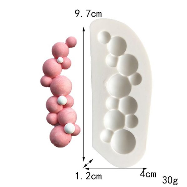 قوالب سيليكون شكل فقاعة بابلز ثلاثية الأبعاد لتزيين الكيك والخبز والبسكويت والفدج والشوكولاتةبتصميم نصف دائرة قوالب يدوية