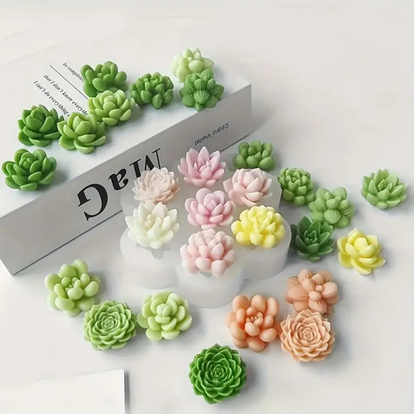 قالب سيليكون شمعة ثلاثي الأبعاد على شكل نبات الصبار العصاري، لصنع الشموع المعطرة الحرف اليدوية