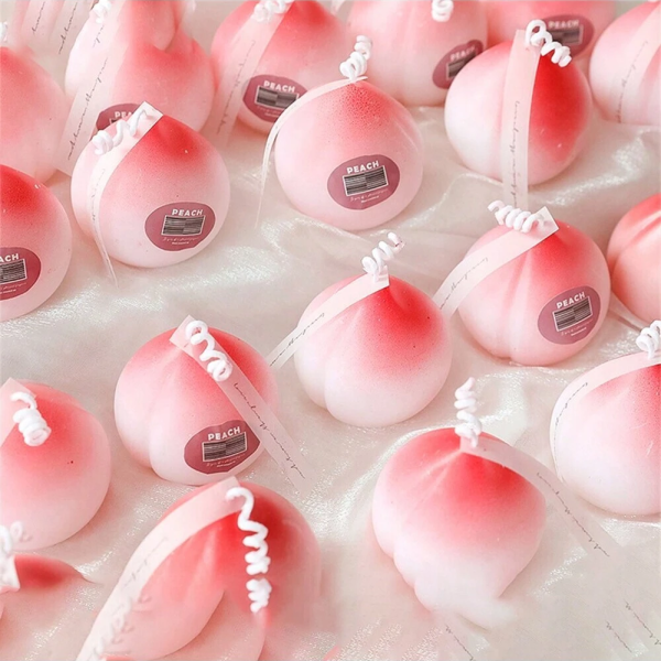 قالب كيك على شكل خوخي بـ6 تجاويف، قالب سيليكون مبتكر على شكل خوخ، قوالب حلوى ثلاثية الابعاد على شكل فاكهة فرنسية، الشموع والصابون