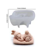 قالب سيليكون طفل نائم بيبى بمفرش توزيعات حفلات استقبال مولود جديد سبوع للشمع بيبي نائم عرض خاص جدا