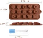 قالب شوكولاته سيليكون متعدد التصميمات مقاس 21x10.5 سم،