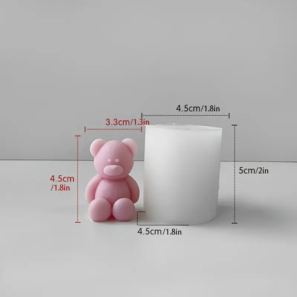 قالب سيليكون على شكل دب ممتلئ للشموع