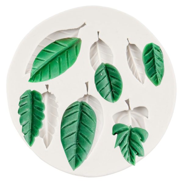 قالب سيليكون على شكل أوراق دائرية  قالب شوكولاتة سيليكون ثلاثي الأبعاد على شكل ورقة لعجينة السكر، لتزيين الكيك منزلي الصنع، غطاء كب كيك، دونات شوكولاتة، مكعب ثلج، طين بوليمر صابون، ، حرف فنية (6 تجاويف)