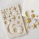 قالب سيليكون والشمس والقمر والنجوم، وجه الشمس القمر هلال القمر تزين كيك الآيس كريم والشوكولاتة ...