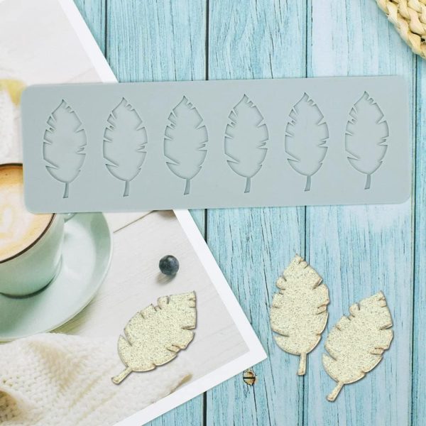 قوالب سيليكون كيك دانتيل على شكل اوراق استوائية مطبوعة