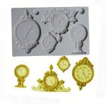 قالب سيليكون بتصميم ساعة أوروبية عتيقة، قالب لتزيين الكيك،