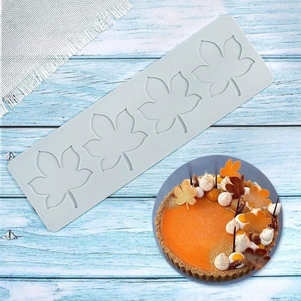 قوالب سيليكون كيك دانتيل اوراق شجر مجوفة ، قالب تزيين الكيك الكب كيك