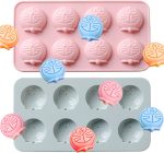 قالب شوكولاتة من السيليكون للقطط مع 16 تجويف، قالب كراميل رأس القطة من ديباجات الرسوم المتحركة، لقرن المطبخ، العسل، الموس، الجيلاتين، البودين، المانتيكيلا،