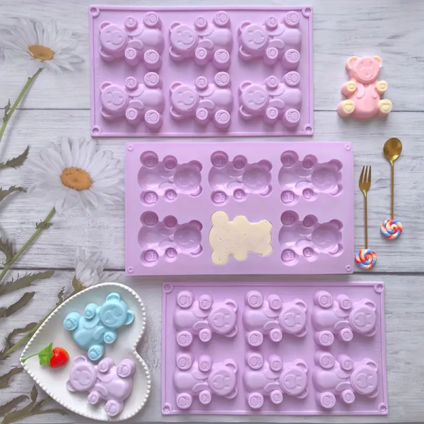 قالب سيليكون الدبدوب 6 قطع اكبر حجم شوكولاته كيك جيلى