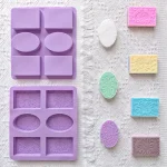 قالب سيليكون صابون 4 قطع مستطيل 2 قطعه بيضاوى منقوش عروض خاصة قالب 2 قالب 3 قالب