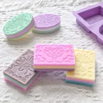 قالب سيليكون صابون 4 قطع مستطيل 2 قطعه بيضاوى منقوش عروض خاصة قالب 2 قالب 3 قالب