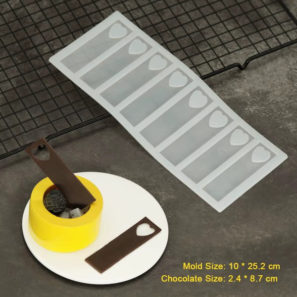 قالب سيليكون شكل قلب قالب شوكليت ترانسفير تزين شوكليت