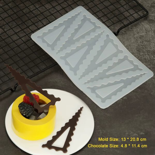 قالب سيليكون شكل اطار مثلثات قالب شوكليت ترانسفير تزين شوكليت