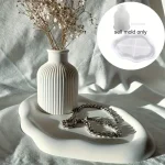 عرض خاص 2 قالب سيليكون كونكريت فازة ترند مع طبق كوستر سحابة عشوائي