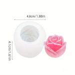 قالب شمعة زهرة وردة ثلاثية الأبعاد، 3، قالب كيك موس سيليكون وردة، مكعبات ثلج، قوالب يدوية الصنع للشوكولاتة، الخبز، الكيك، الجيلي، الحلويات، أدوات الخبز