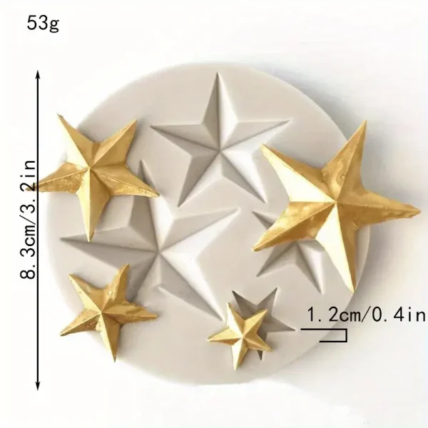 قالب سيليكون نجوم ستار لصنع الكيك والشوكولاتة عجينة السكر والحلوى والكب كيك ومشاريع الحرف اليدوية - مقاس صغير