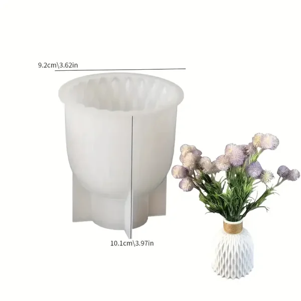 قالب سيليكون كونكريت فازة مضلعة ترند 2025