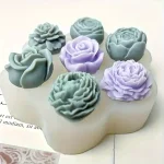 قالب سيليكون على شكل زهرة، قالب شوكولاتة على شكل وردة بسبعة تجاويف، قالب صب إيبوكسي ثلاثي الأبعاد على شكل زهور، مناسب لصنع الشموع والصابون والكعك والكب كيك والحلوى.