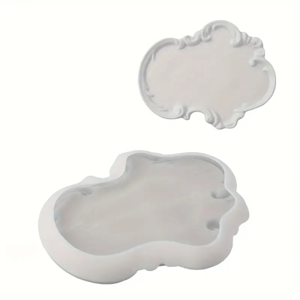 قالب سيليكون كونكريت صنية غير منتظم من الدانتيل الأوروبي المنقوش قالب ملكى