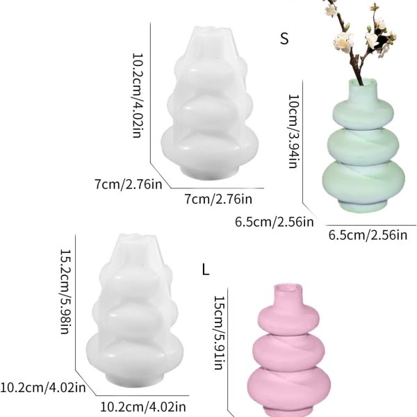عرض 2 قالب سيليكون فازة كونكريت 3 ادوار مقاسين