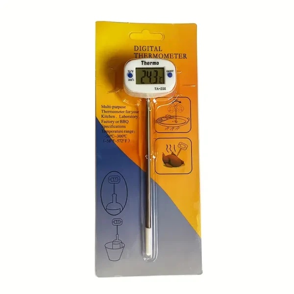 ميزان حرارة رقمي للطهي مع مسبار طويل جدًا