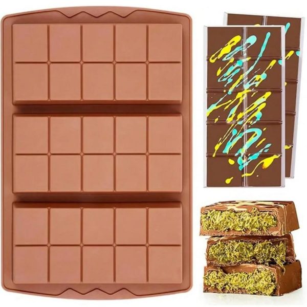 قالب شوكولاته بار عميق 3 قطع مربعات