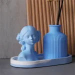 3 قوالب سيليكون كونكريت بنت غير معصومة فازة ترند وكوستر 18سم