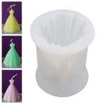 قالب سيليكون فستان العروسة خامة خفيفة فستان التنورة قالب شمع