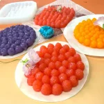 قوالب سيليكون ثلاثية الابعاد بافونى فينش على شكل مربع ومدور توت