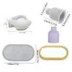 3 قوالب سيليكون كونكريت فازة ترند قوقعة كوستر 18 سم