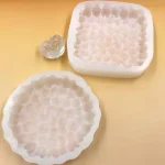 قوالب سيليكون ثلاثية الابعاد بافونى فينش على شكل مربع ومدور توت