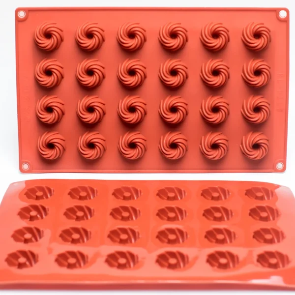 قالب سيليكون حلزونى 24 قطع كيك