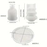 3 قوالب سيليكون صنية 22 سم قالب فازة 3 ادوار 10سم قالب الفازة المضلعة "عروض للمبتدئين"