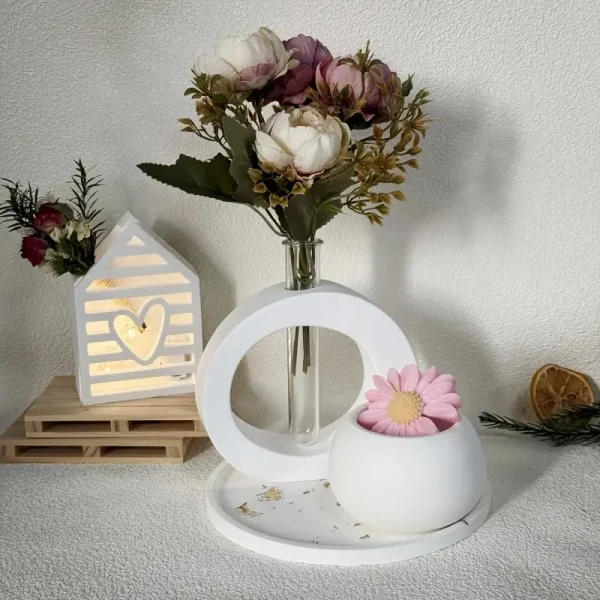 3 قوالب سيليكون صنية 22 سم قالب فازة تيوليب مدور قالب المبخرة "عروض للمبتدئين"