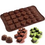قالب سيليكون شوكولاته اشكال قلب وردة صندوق هدايا