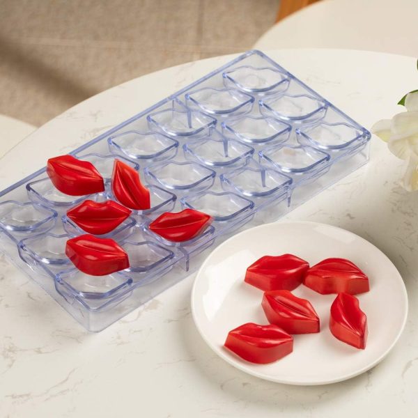 قالب شوكولاتة من البولي كربونات شكل شفايف