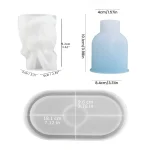 3 قوالب سيليكون كونكريت فازة ترند كوستر 18 سم بنت نايمة على جنبها اليمين