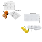 2 قالب سيليكون موس كيك ليمون و برتقال شوكولاته تزين كيك