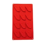 قالب سيليكون 12 حفرة شكل ريشة للشوكولاته آيس كريم البسكويت سابليه