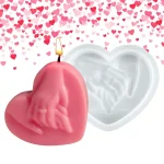 قالب سيليكون شمعه قلب باليدين خطوبة