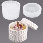 قالب سيليكون كونكريت جار مموج بغطاء شموع