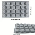 قالب سيليكون سابلية كيك، مستديرة والمربعة، لصنع بسكويت الشوكولاتة، وحلوى البودنج، وثلج الفاكهة