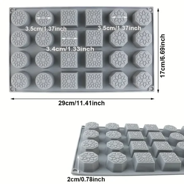 قالب سيليكون سابلية كيك، مستديرة والمربعة، لصنع بسكويت الشوكولاتة، وحلوى البودنج، وثلج الفاكهة