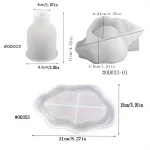 3 قوالب سيليكون كونكريت فازة ترند كوستر عشوائي 21 سم قوقعة البحر
