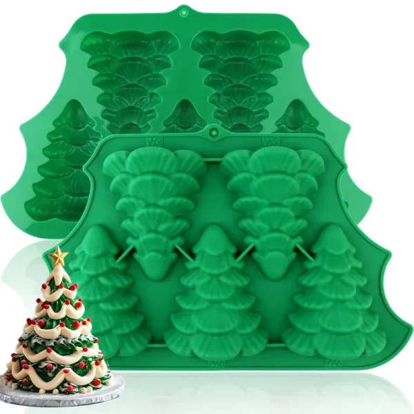 قالب من السيليكون كيك شجرة عيد الميلاد المتين من بتصميم متعدد الطبقات وقاعدة متينة